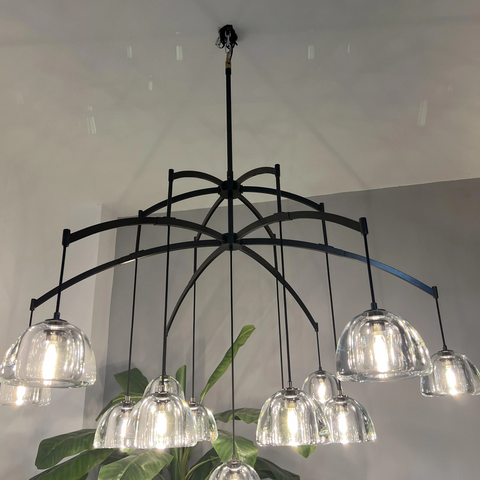 Hemisphere Modern Glass Linear Chandelier 72''