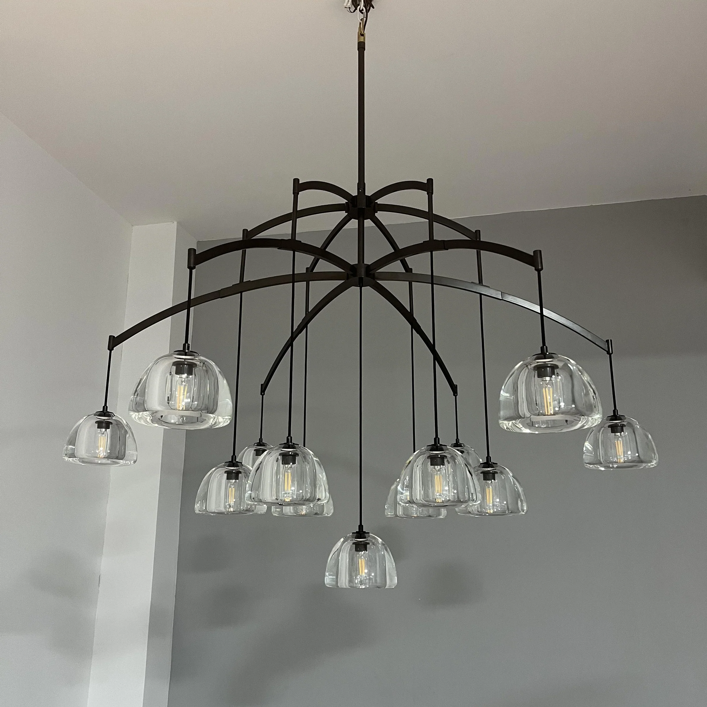 Hemisphere Modern Glass Round Chandelier 48''