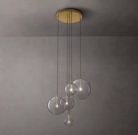 Modern Round Glass Globe Cluster Chandelier 28"