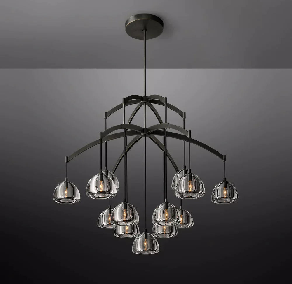 Hemisphere Modern Glass Round Chandelier 48''