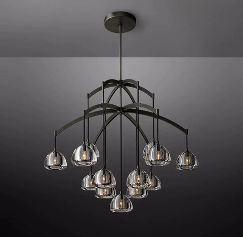 Hemisphere Modern Glass Round Chandelier 48''