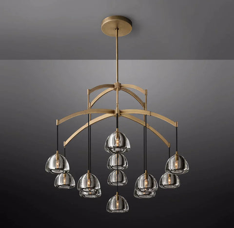 Hemisphere Modern Glass Round Chandelier 48''