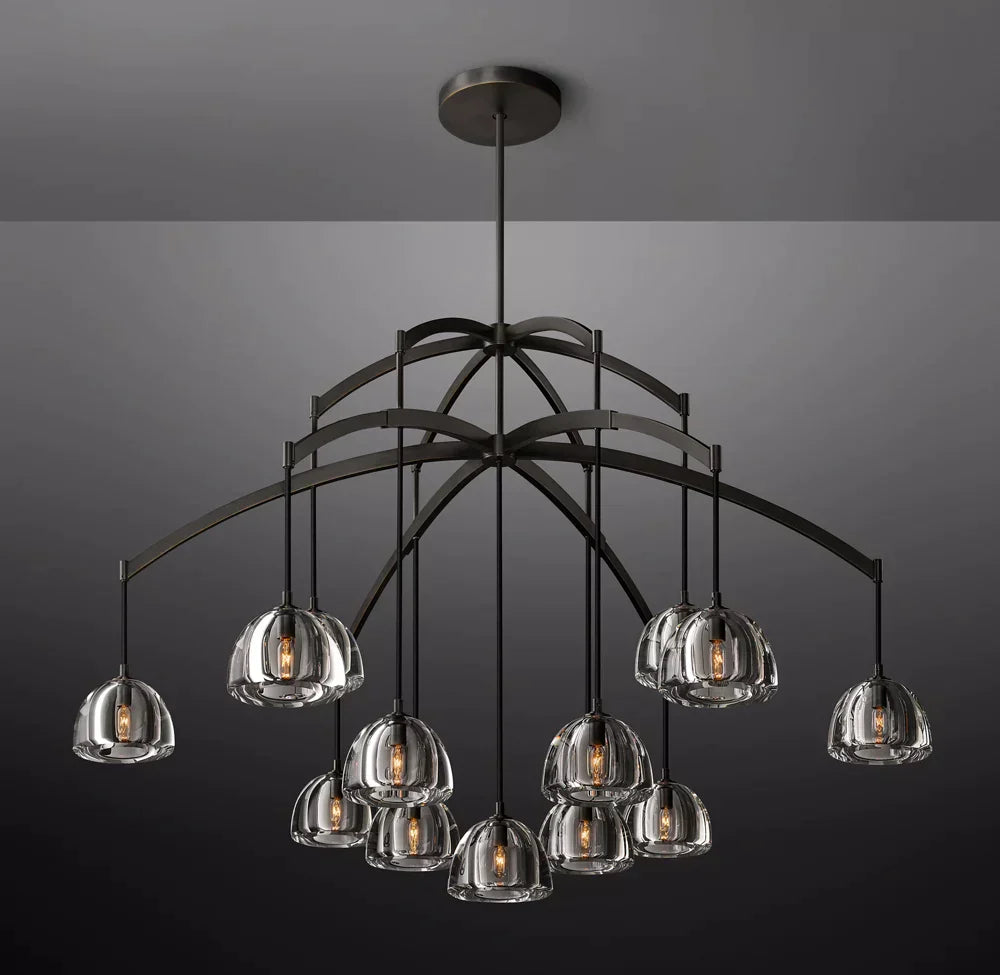 Hemisphere Modern Glass Round Chandelier 60''