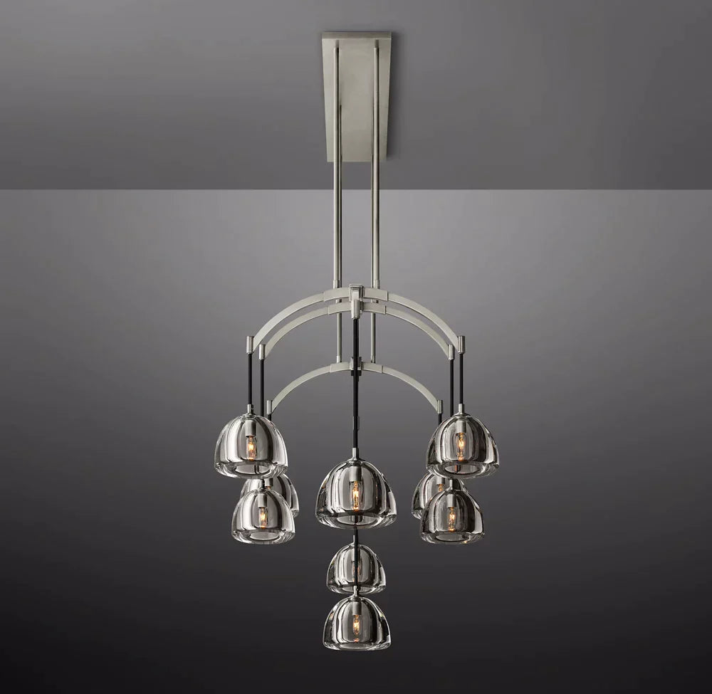 Hemisphere Modern Glass Linear Chandelier 54''