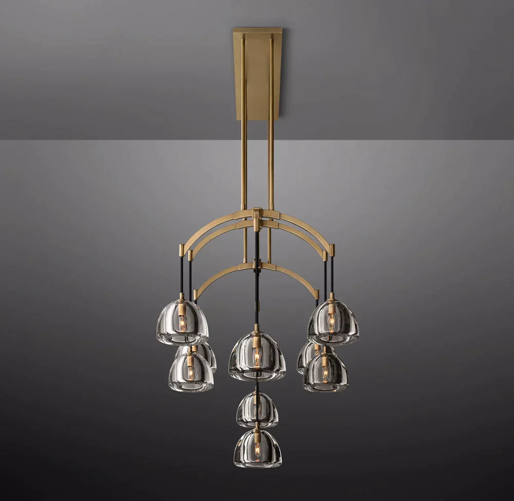 Hemisphere Modern Glass Linear Chandelier 54''