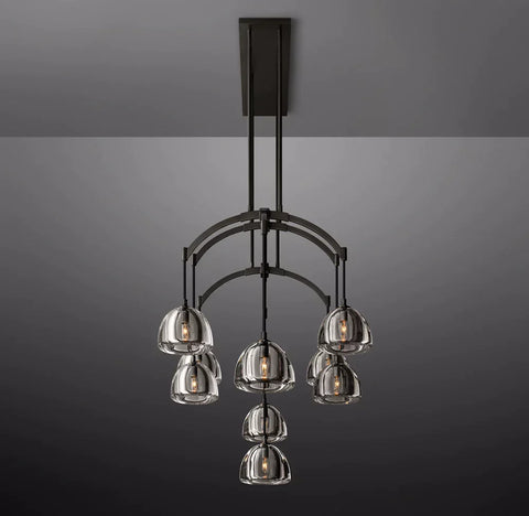 Hemisphere Modern Glass Linear Chandelier 54''