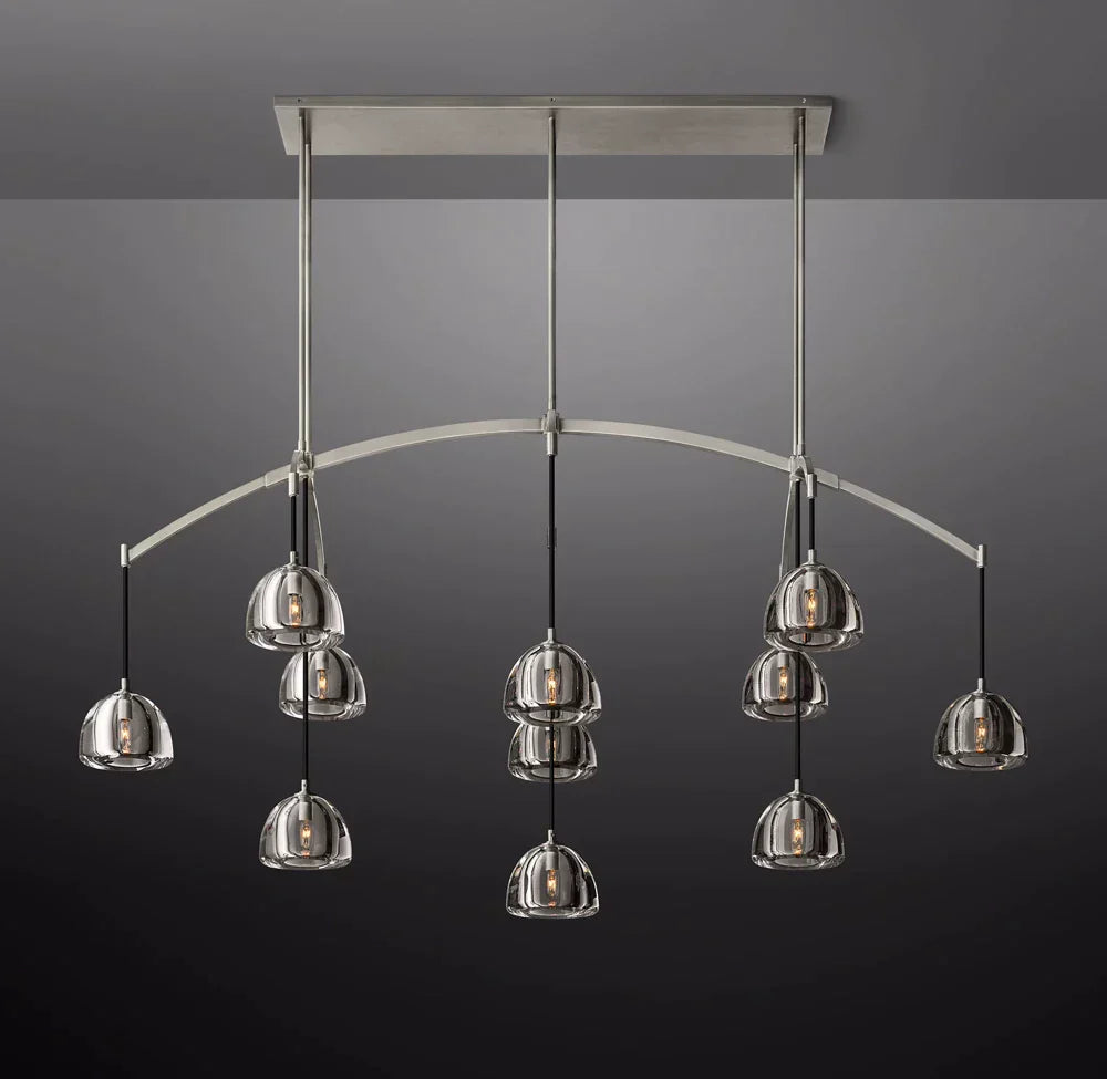 Hemisphere Modern Glass Linear Chandelier 72''