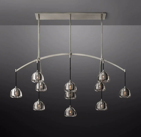 Hemisphere Modern Glass Linear Chandelier 72''