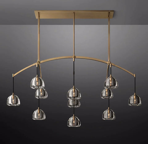 Hemisphere Modern Glass Linear Chandelier 72''