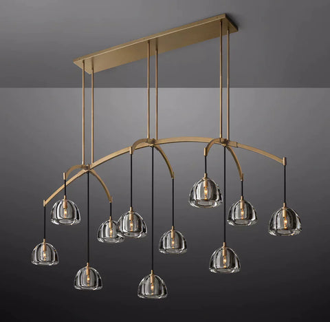 Hemisphere Modern Glass Linear Chandelier 72''