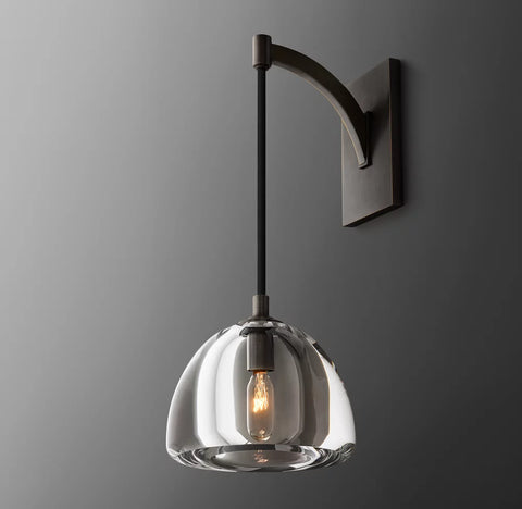 Hemisphere Modern Glass Wall Sconce