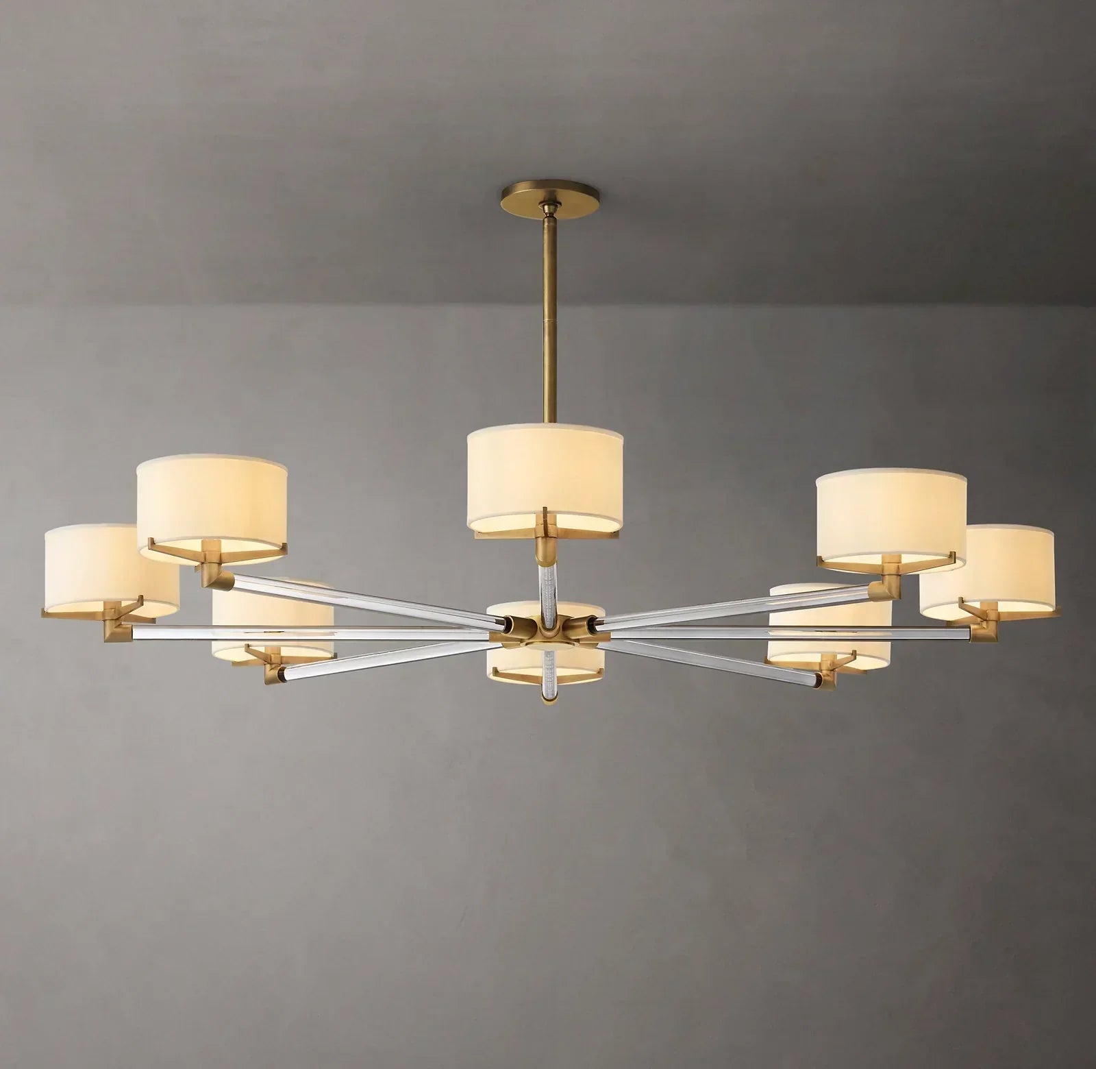 Tonya Round Eight-Light Chandelier 60" For Living Room Lampshade Design