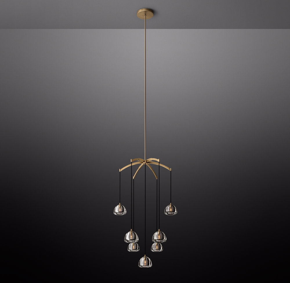 Hemisphere Modern Glass Round Chandelier 36''