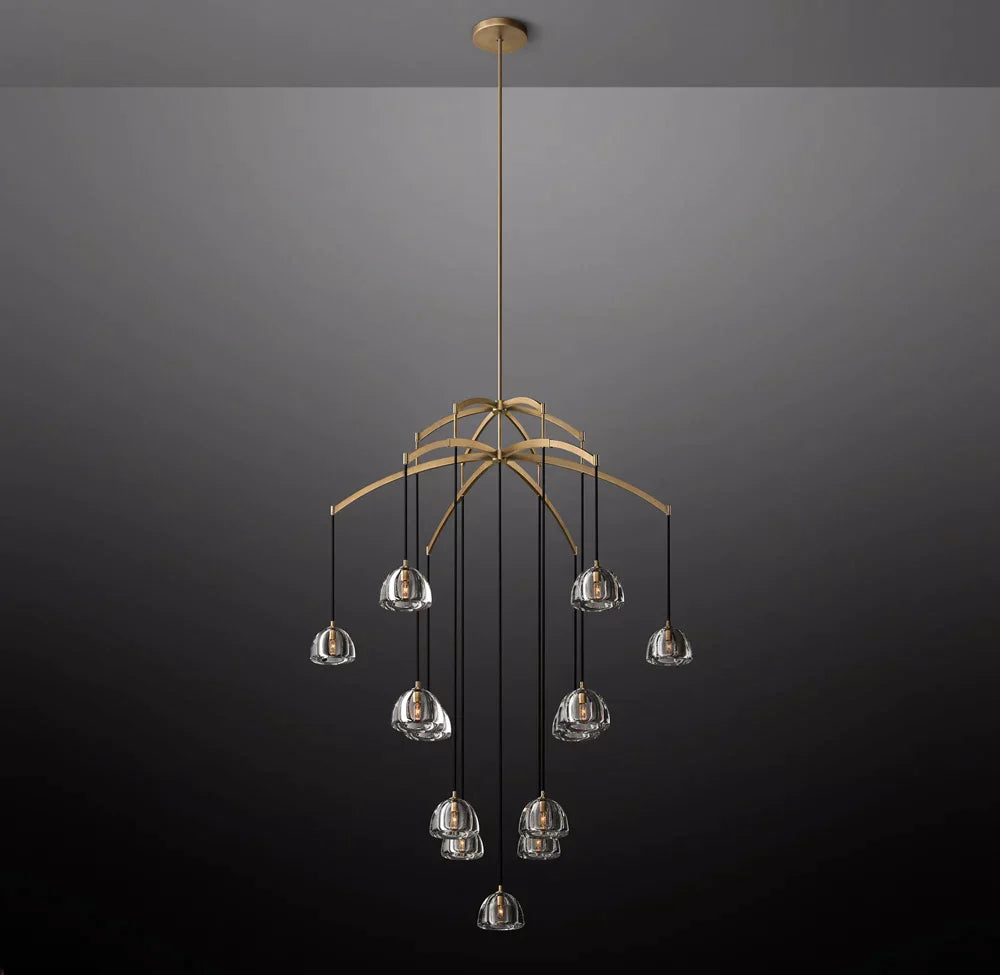 Hemisphere Modern Glass Round Chandelier 60''