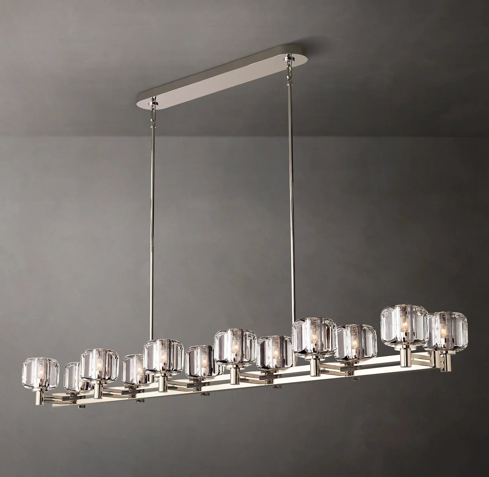 Demaret Double Linear Chandelier 72" for Living Room, Bedroom, Dining Table