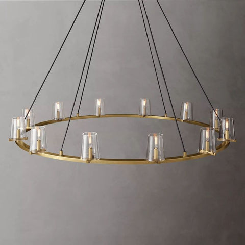 Kuseau Glass Round Chandelier 60"